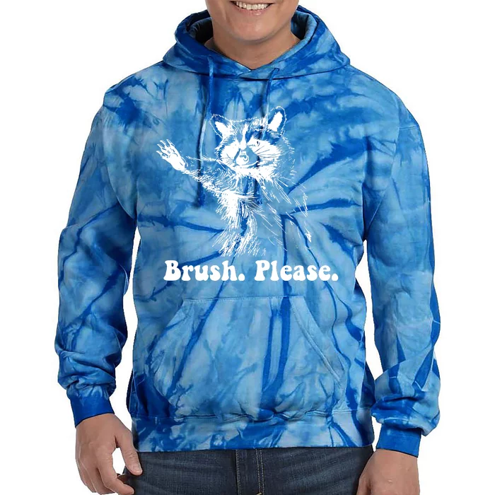 Bruh Please Retro Funny Raccoon Tie Dye Hoodie