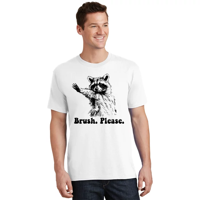 Bruh Please Retro Funny Raccoon T-Shirt