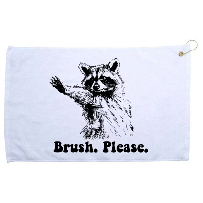 Bruh Please Retro Funny Raccoon Grommeted Golf Towel