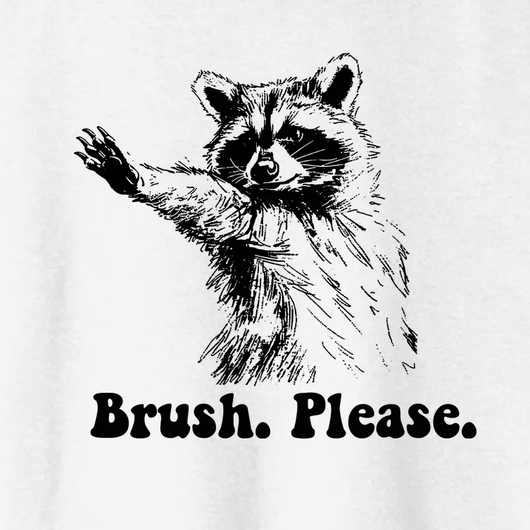 Bruh Please Retro Funny Raccoon Women's Crop Top Tee