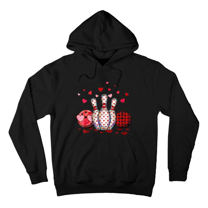 Buffalo Plaid Red Bowling Gnome Christmas Valentine Family Tall Hoodie