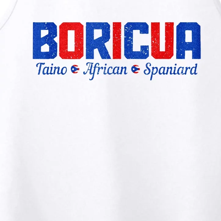 Boricua Puerto Rico Pride Puerto Rican Taino African Spanish Performance Tank