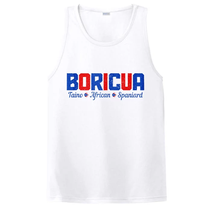 Boricua Puerto Rico Pride Puerto Rican Taino African Spanish Performance Tank