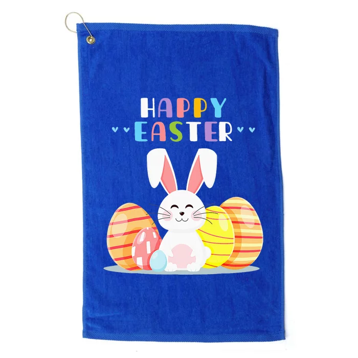 Bunny Pastel Spring Hunt Eggs Rabbit Happy Easter Day Outfit Platinum Collection Golf Towel