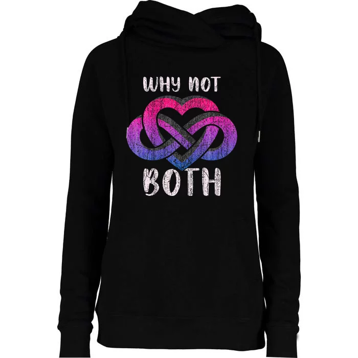 Bisexual Polyamory Symbol Why Not Both Bi Pride Womens Funnel Neck Pullover Hood