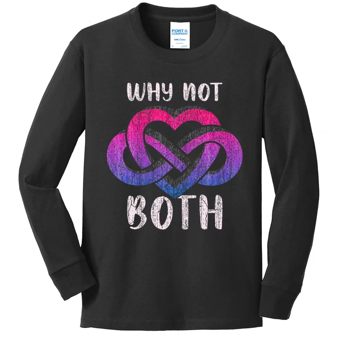 Bisexual Polyamory Symbol Why Not Both Bi Pride Kids Long Sleeve Shirt