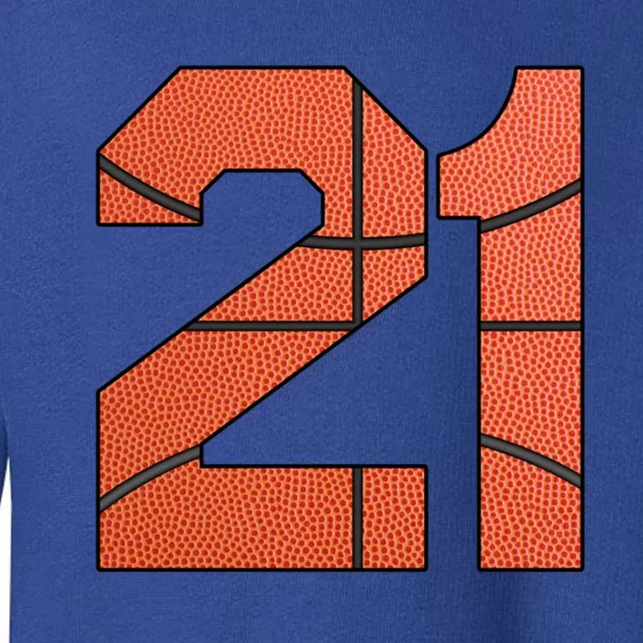 Basketball Player Supporter Number 21 Personalized Sports Cute Gift Toddler Sweatshirt