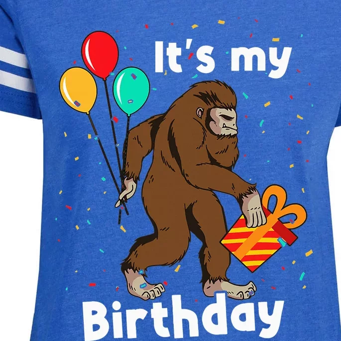 Bigfoot Party Supplies ItS My Birthday Sasquatch Crew Enza Ladies Jersey Football T-Shirt