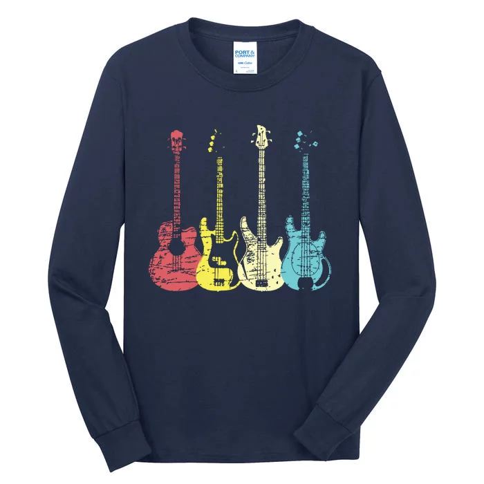 Bass Player Shirts Men Gift For Bass Guitar Player Bassist Tall Long Sleeve T-Shirt