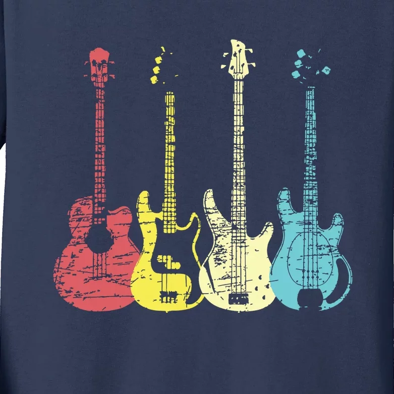 Bass Player Shirts Men Gift For Bass Guitar Player Bassist Kids Long Sleeve Shirt