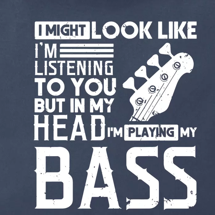 Bass Player Shirts Men Gift For Bass Guitar Player Bassist Zip Tote Bag