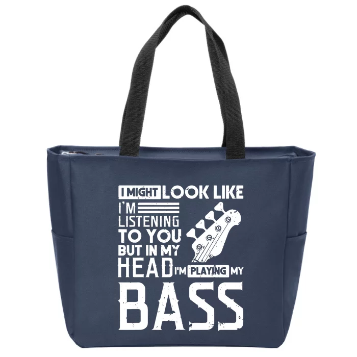 Bass Player Shirts Men Gift For Bass Guitar Player Bassist Zip Tote Bag