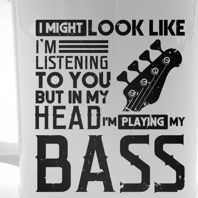 Bass Player Shirts Men Gift For Bass Guitar Player Bassist Front & Back Beer Stein