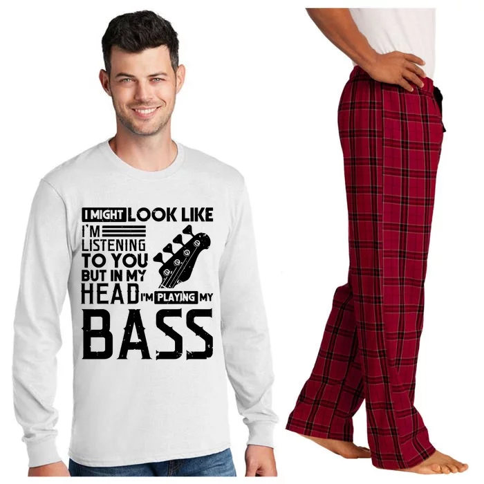 Bass Player Shirts Men Gift For Bass Guitar Player Bassist Long Sleeve Pajama Set