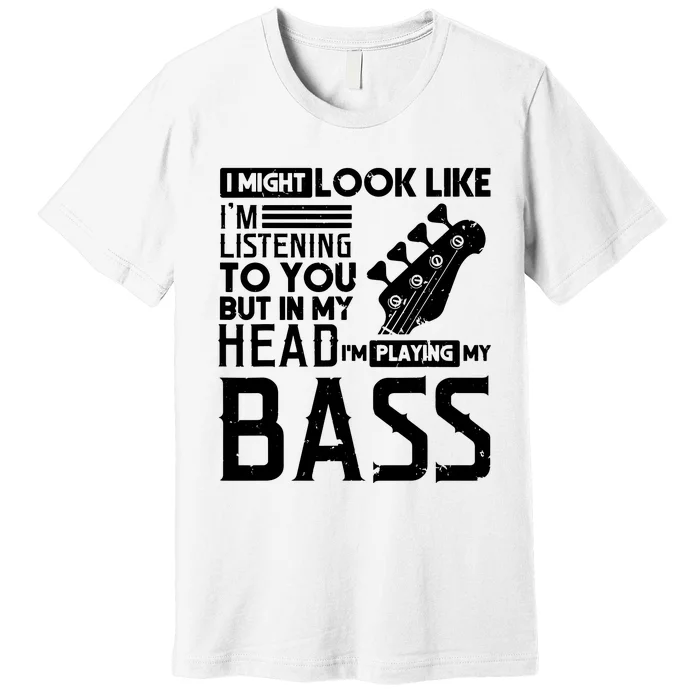 Bass Player Shirts Men Gift For Bass Guitar Player Bassist Premium T-Shirt