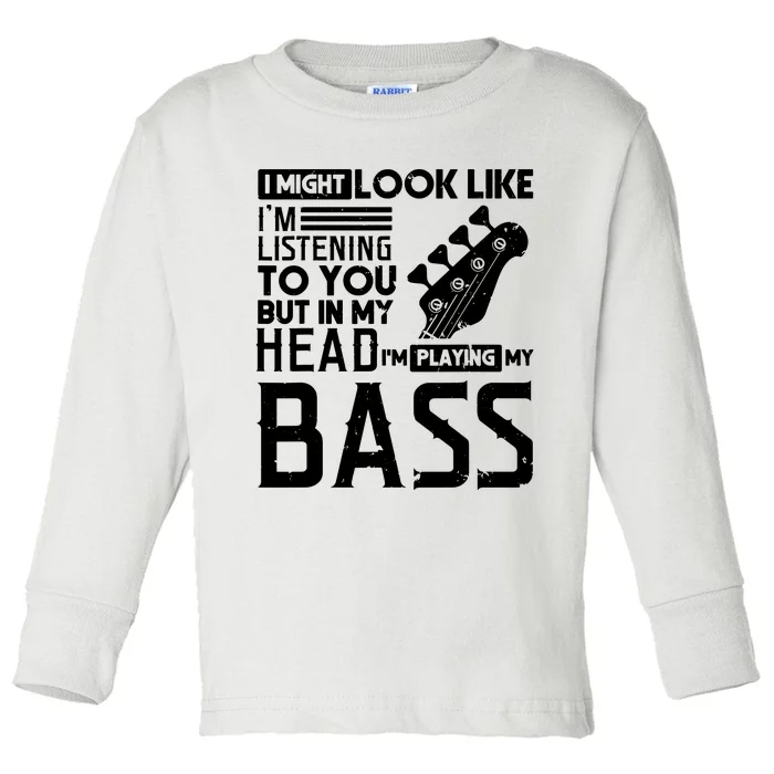 Bass Player Shirts Men Gift For Bass Guitar Player Bassist Toddler Long Sleeve Shirt