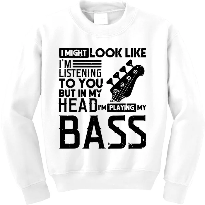 Bass Player Shirts Men Gift For Bass Guitar Player Bassist Kids Sweatshirt