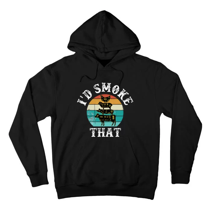 Bbq Party Smoker Chef Dad ID Smoke That Tall Hoodie