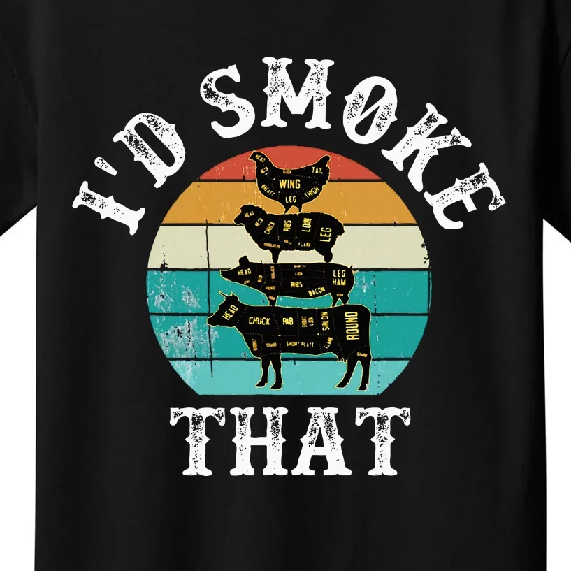 Bbq Party Smoker Chef Dad ID Smoke That Kids T-Shirt