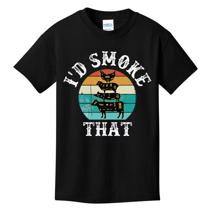 Bbq Party Smoker Chef Dad ID Smoke That Kids T-Shirt