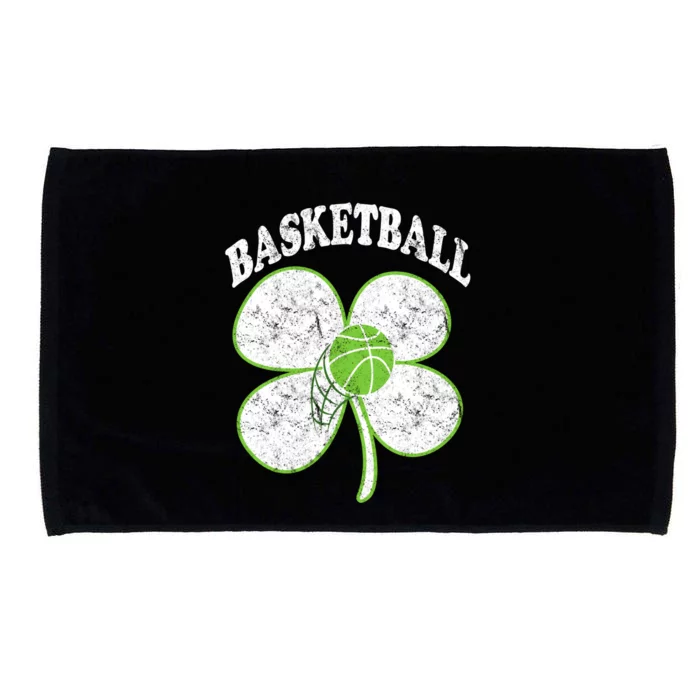 Basketball Player St Patricks Day Irish Funny Coach Gift Microfiber Hand Towel