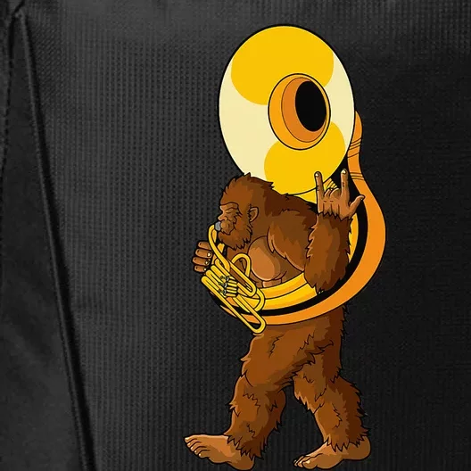 Bigfoot Playing Sousaphone Instrument Tuba City Backpack