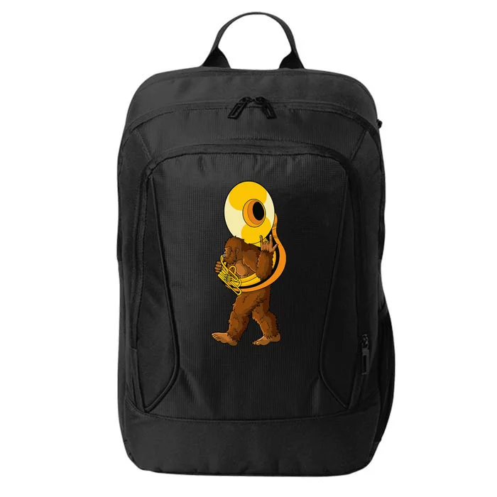 Bigfoot Playing Sousaphone Instrument Tuba City Backpack