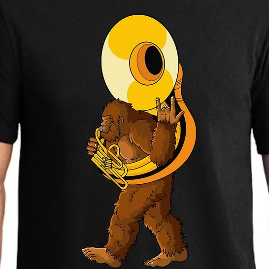 Bigfoot Playing Sousaphone Instrument Tuba Pajama Set