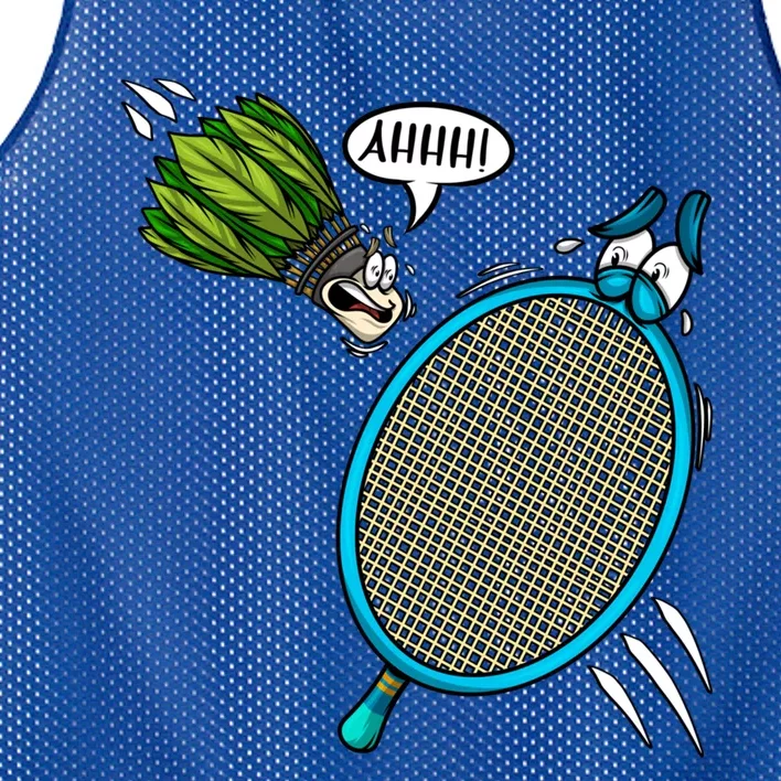 Badminton Player Screaming Shuttlecock Ahhh Badminton Gift Mesh Reversible Basketball Jersey Tank