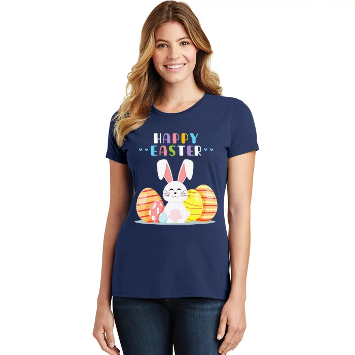 Bunny Pastel Spring Hunt Eggs Rabbit Happy Easter Day Women's T-Shirt