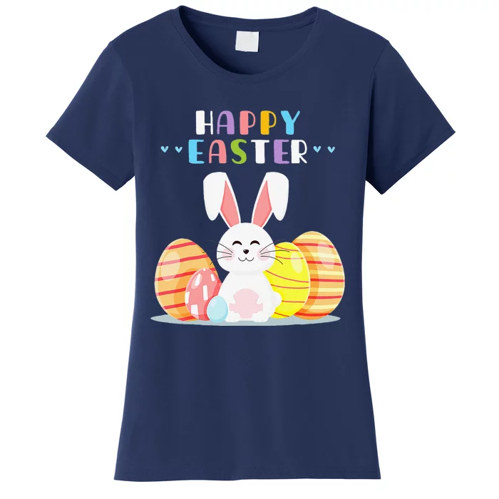 Bunny Pastel Spring Hunt Eggs Rabbit Happy Easter Day Women's T-Shirt