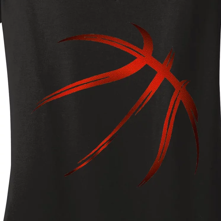 Basketball Player Silhouette Design Training Outfit Clothing Women's V-Neck T-Shirt