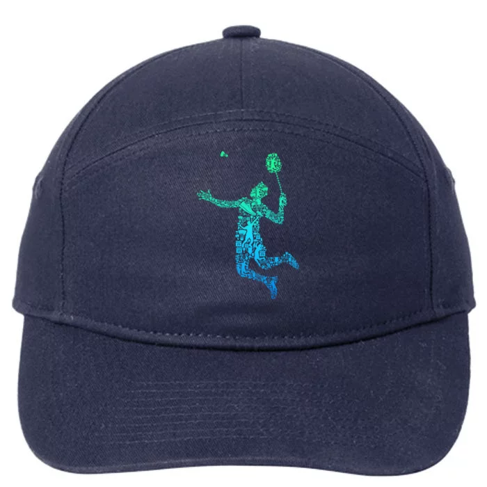 Badminton Player Shuttlecock Gift 7-Panel Snapback Hat