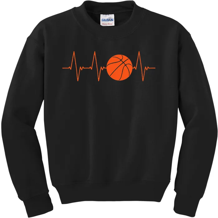 Basketball Player Streetball Sport Game Heartbeat Kids Sweatshirt