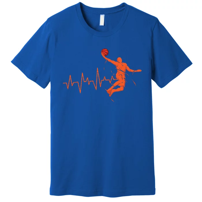 Basketball Player Streetball Sport Game Heartbeat Player Cute Gift Premium T-Shirt