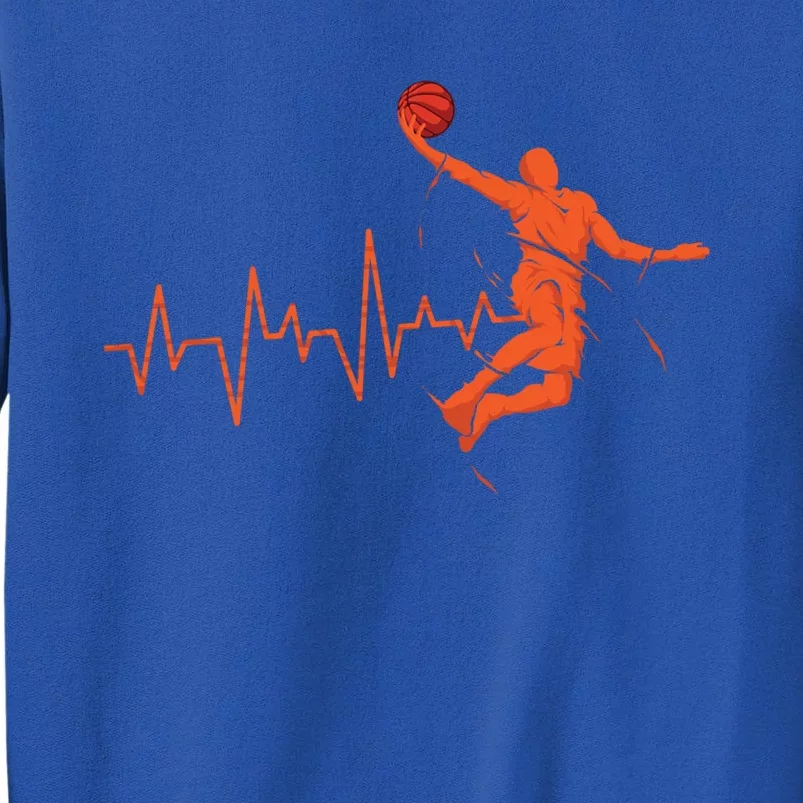 Basketball Player Streetball Sport Game Heartbeat Player Cute Gift Tall Sweatshirt