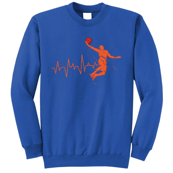 Basketball Player Streetball Sport Game Heartbeat Player Cute Gift Tall Sweatshirt