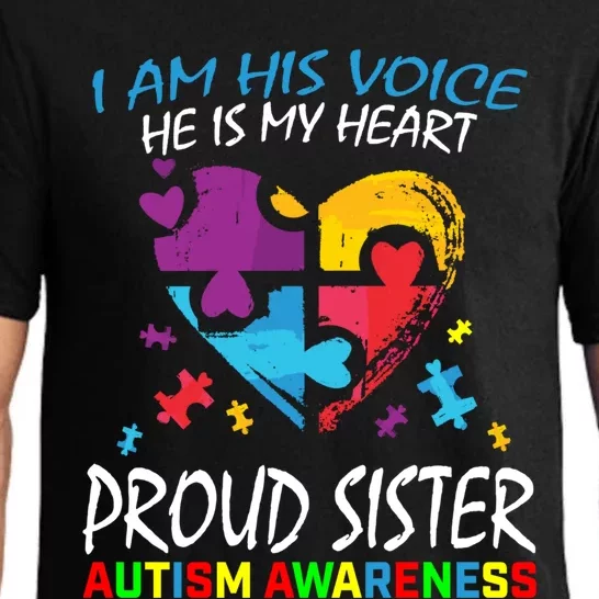 Blue Proud Sister Autism Awareness Brother Cute Gift Pajama Set