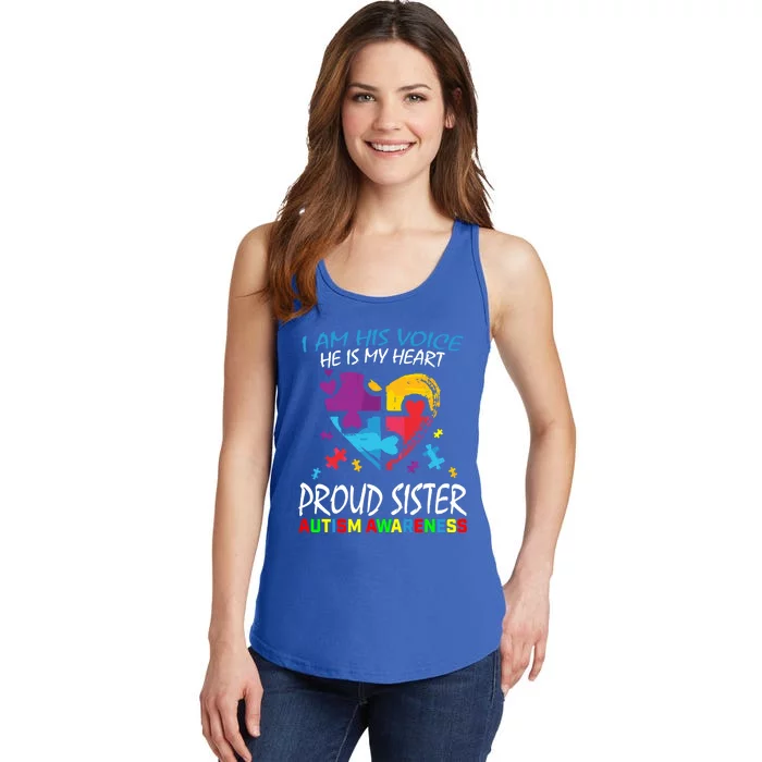 Blue Proud Sister Autism Awareness Brother Cute Gift Ladies Essential Tank