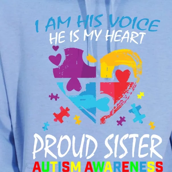 Blue Proud Sister Autism Awareness Brother Cute Gift Unisex Surf Hoodie