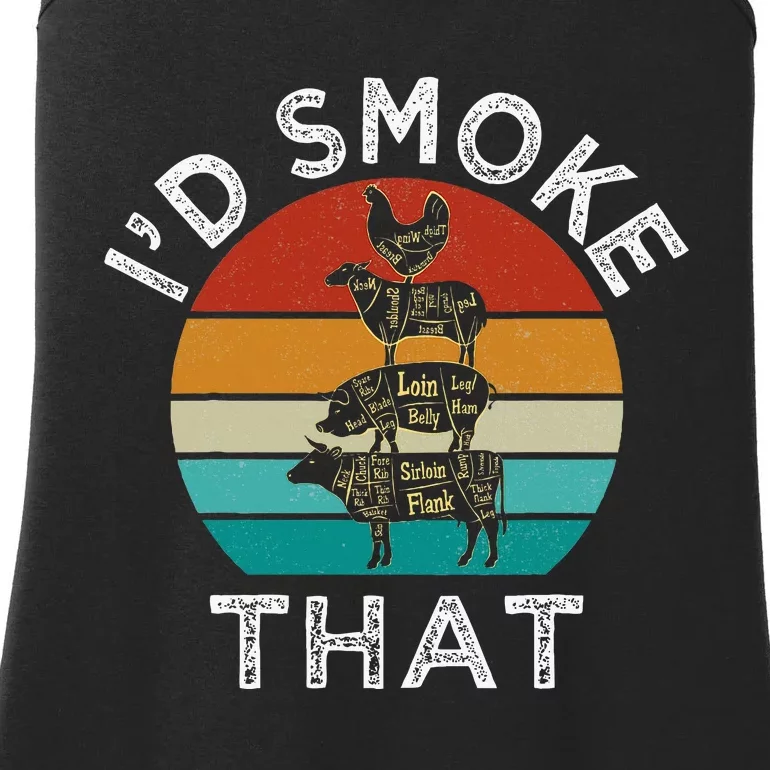 Bbq Party Smoker Chef Dad Gift I’D Smoke That Ladies Essential Tank