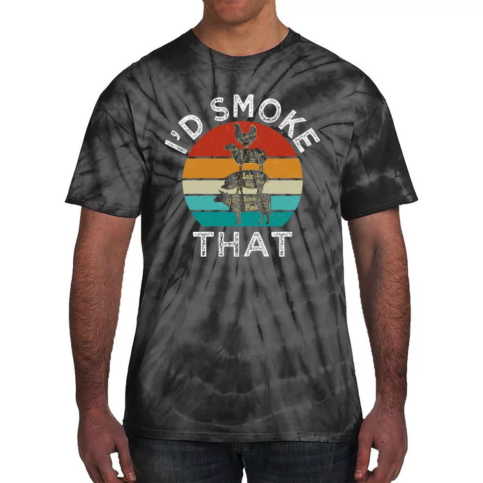 Bbq Party Smoker Chef Dad Gift I’D Smoke That Tie-Dye T-Shirt