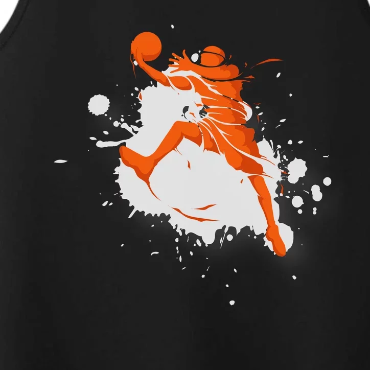 Basketball Player Slam Dunk Splash Performance Tank