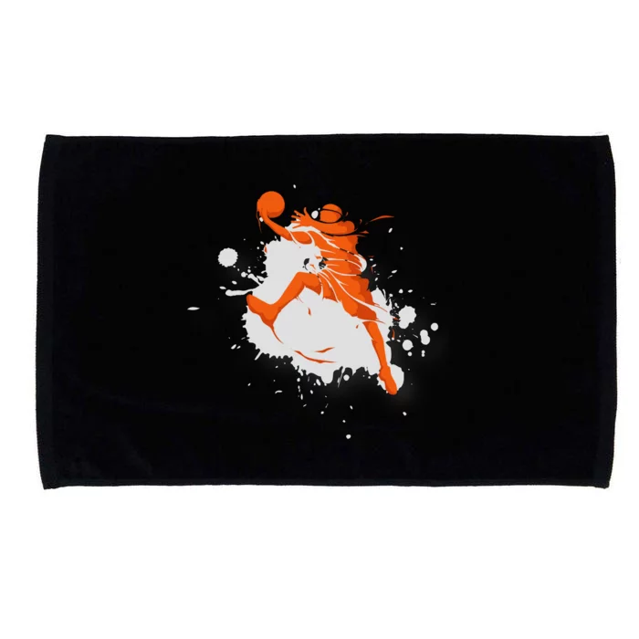 Basketball Player Slam Dunk Splash Microfiber Hand Towel