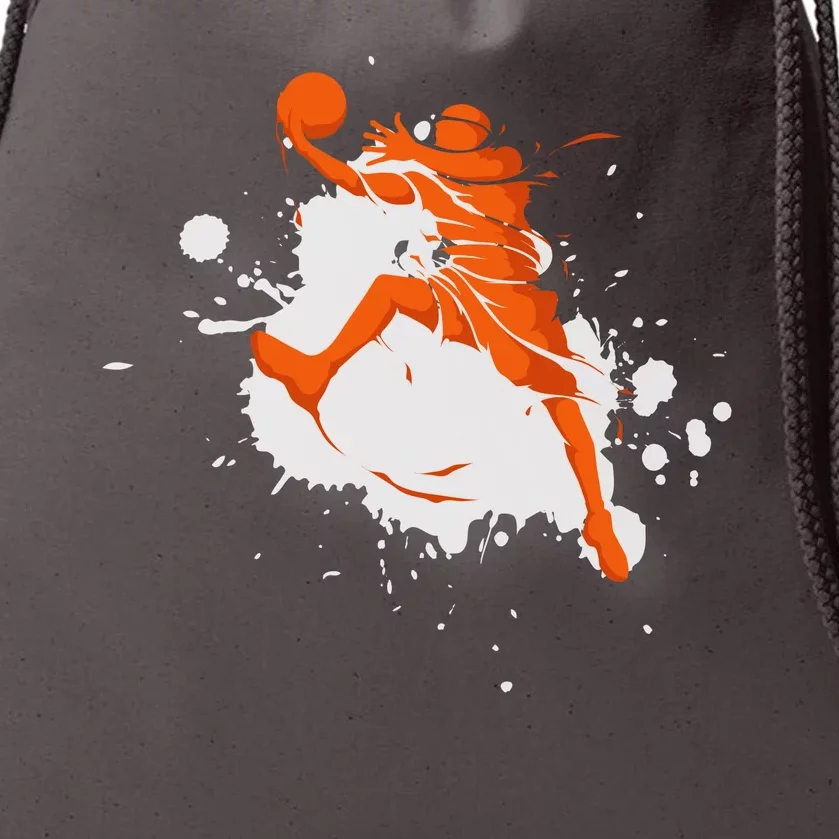 Basketball Player Slam Dunk Splash Drawstring Bag