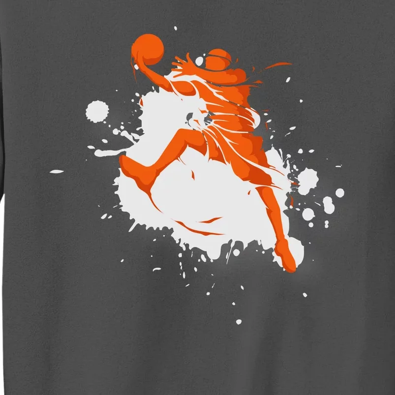 Basketball Player Slam Dunk Splash Tall Sweatshirt