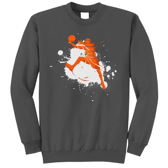 Basketball Player Slam Dunk Splash Tall Sweatshirt