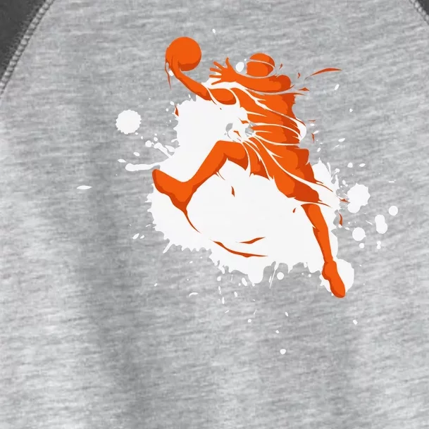 Basketball Player Slam Dunk Splash Toddler Fine Jersey T-Shirt