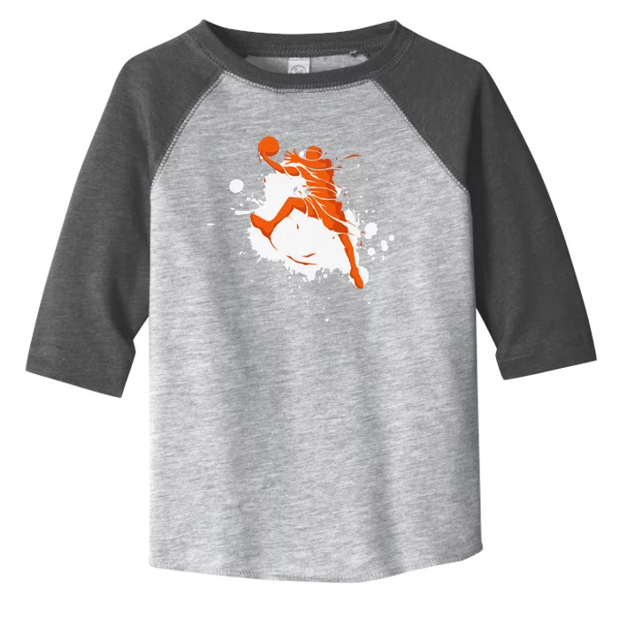 Basketball Player Slam Dunk Splash Toddler Fine Jersey T-Shirt