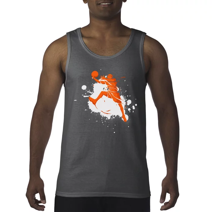 Basketball Player Slam Dunk Splash Tank Top